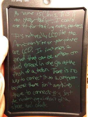 The low-friction surface makes writing a little tricky, but it's still possible.